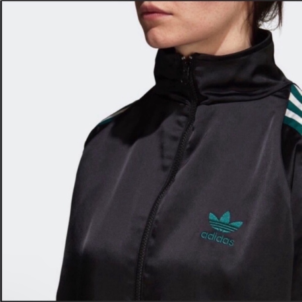 NWT Adidas Originals Black Green Adibreak Track Jacket Top M Women’s Streetwear - Picture 3 of 9